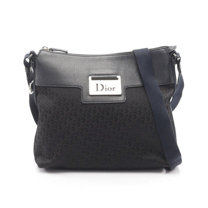 ストリートシック トロッター ショルダーバッグ キャンバス レザー ブラック ダークネイビー クリスチャンディオール バッグ Christian Dior