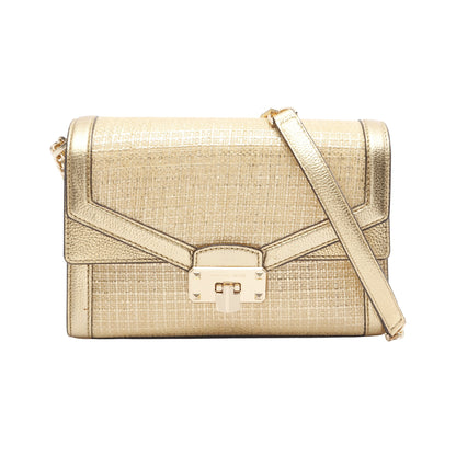 KINSLEY MD チェーンショルダーバッグ ファブリック レザー ゴールド マイケルコース バッグ MICHAEL KORS