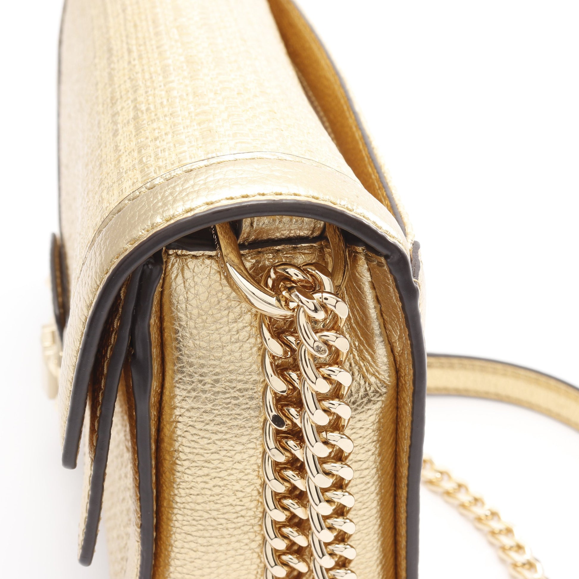 KINSLEY MD チェーンショルダーバッグ ファブリック レザー ゴールド マイケルコース バッグ MICHAEL KORS
