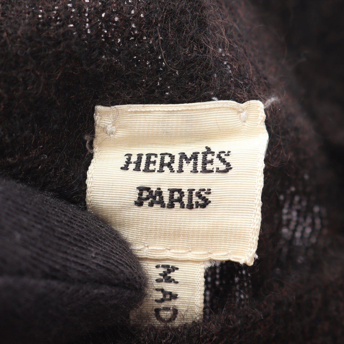 ボルデュックリボン ニット ノースリーブ シルク カシミヤ オレンジ ダークブラウン 切替 エルメス トップス HERMES