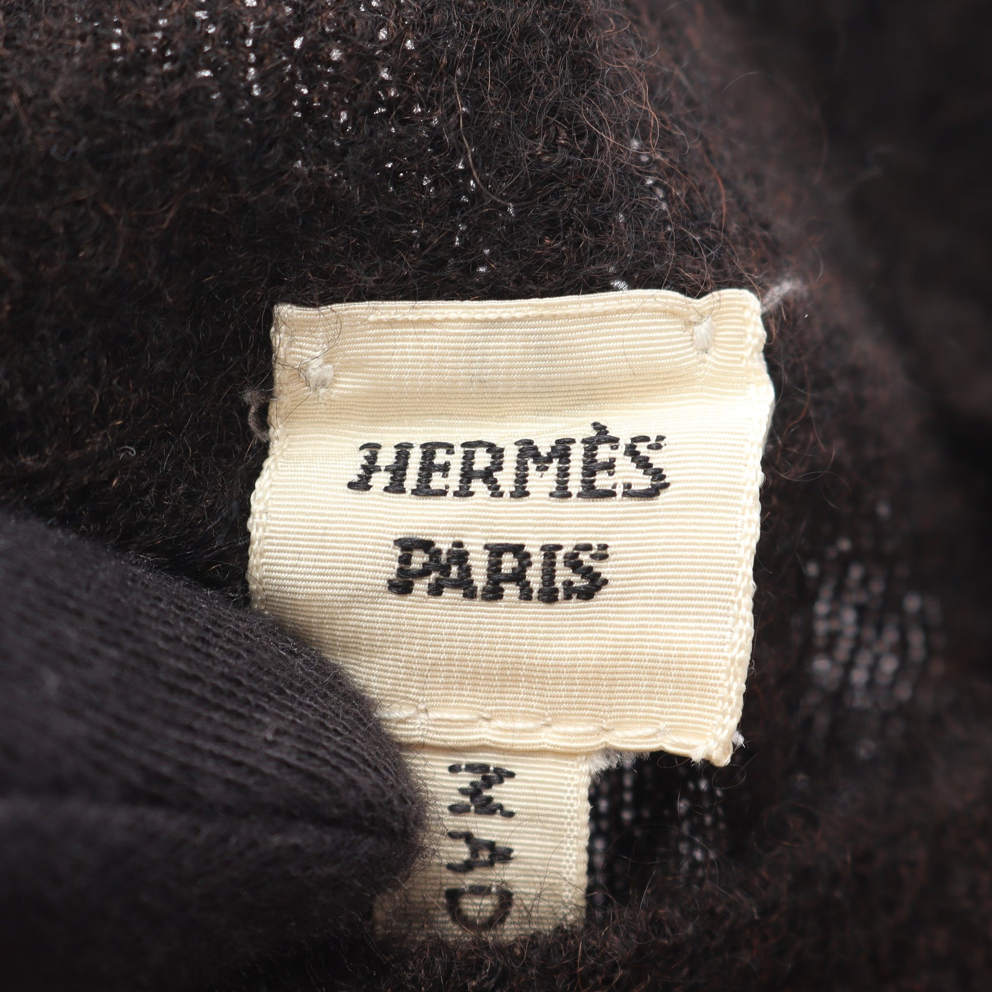 ボルデュックリボン ニット ノースリーブ シルク カシミヤ オレンジ ダークブラウン 切替 エルメス トップス HERMES