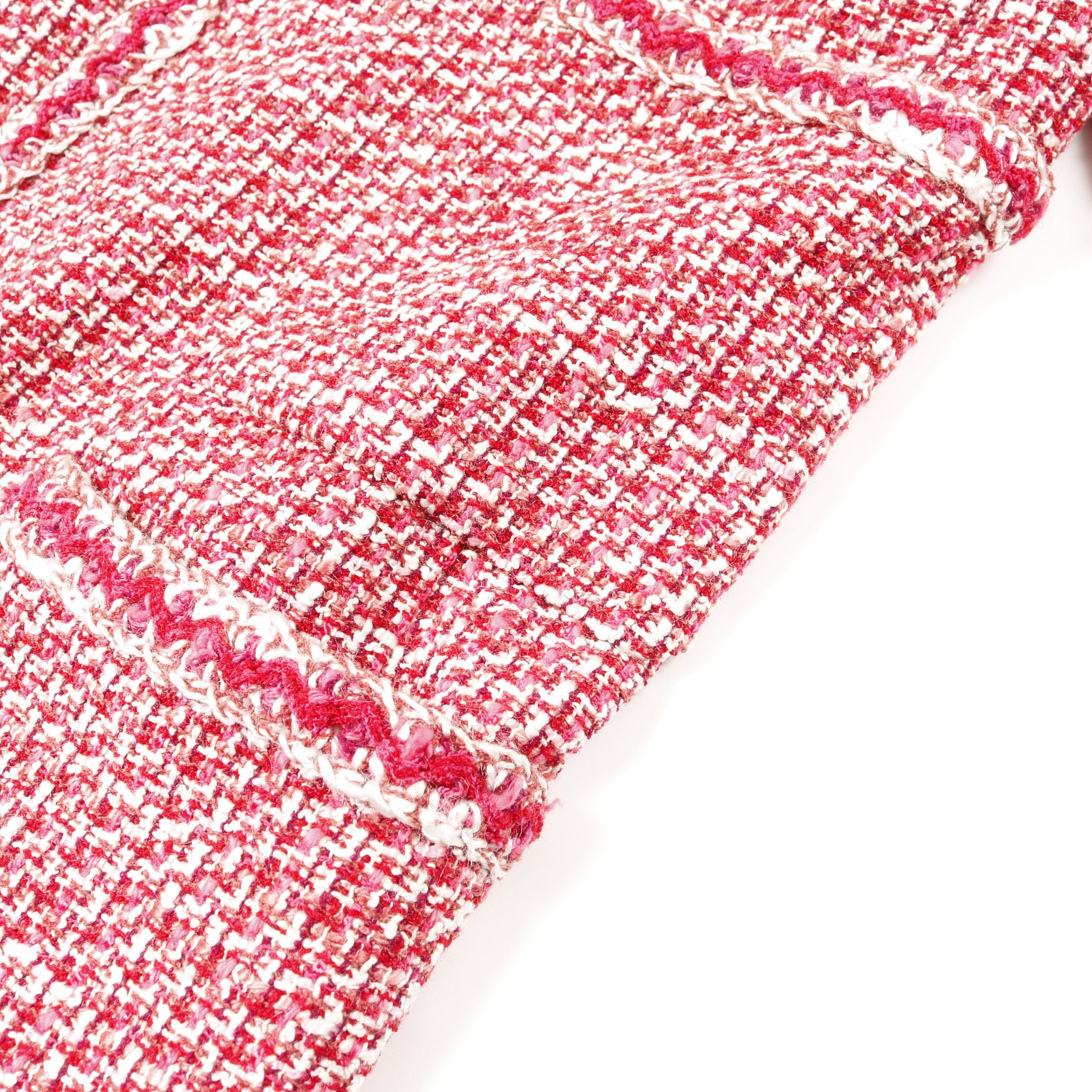 ノーカラージャケット ウール ツイード ピンクパープル シャネル – RECLO