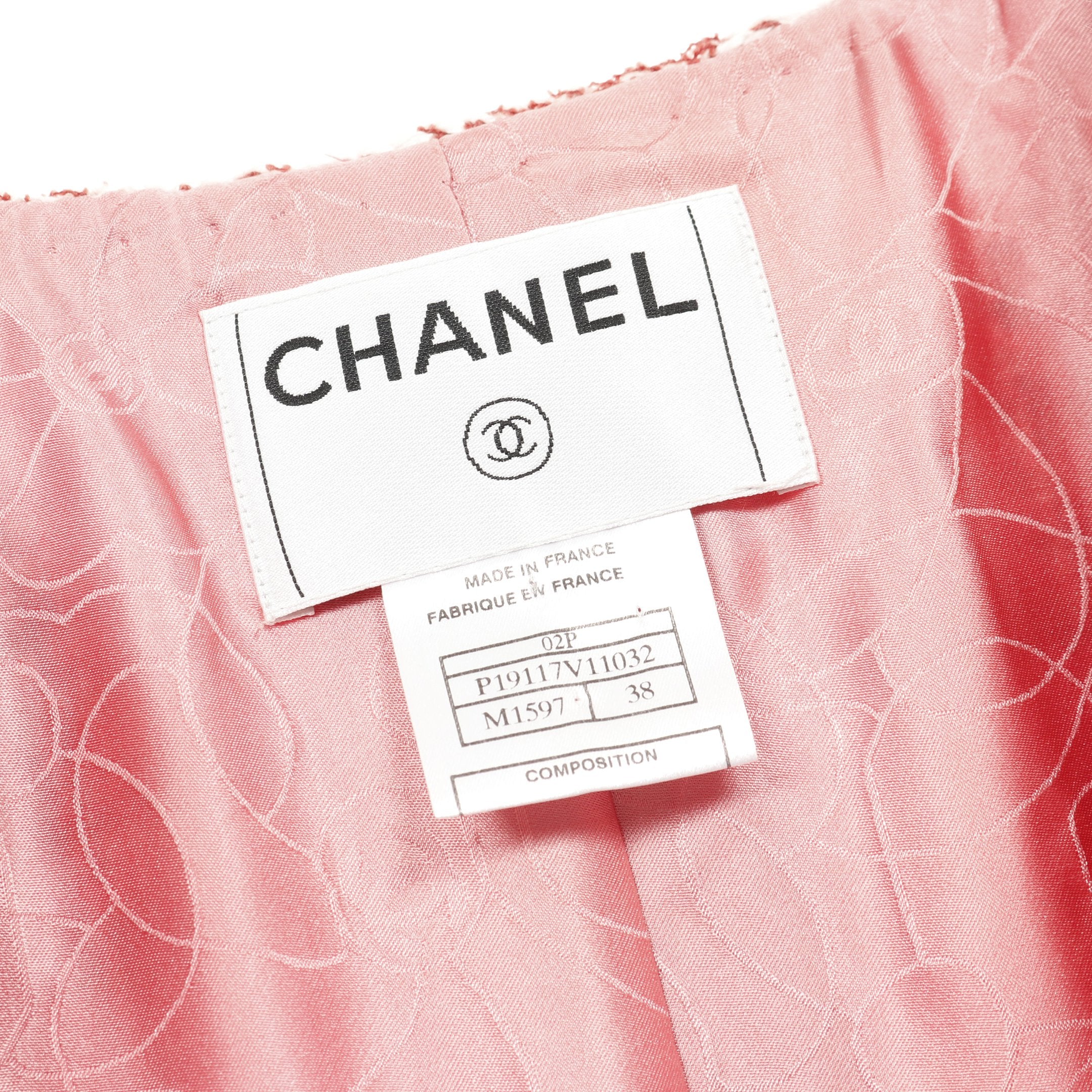 ノーカラージャケット ウール ツイード ピンクパープル シャネル – RECLO