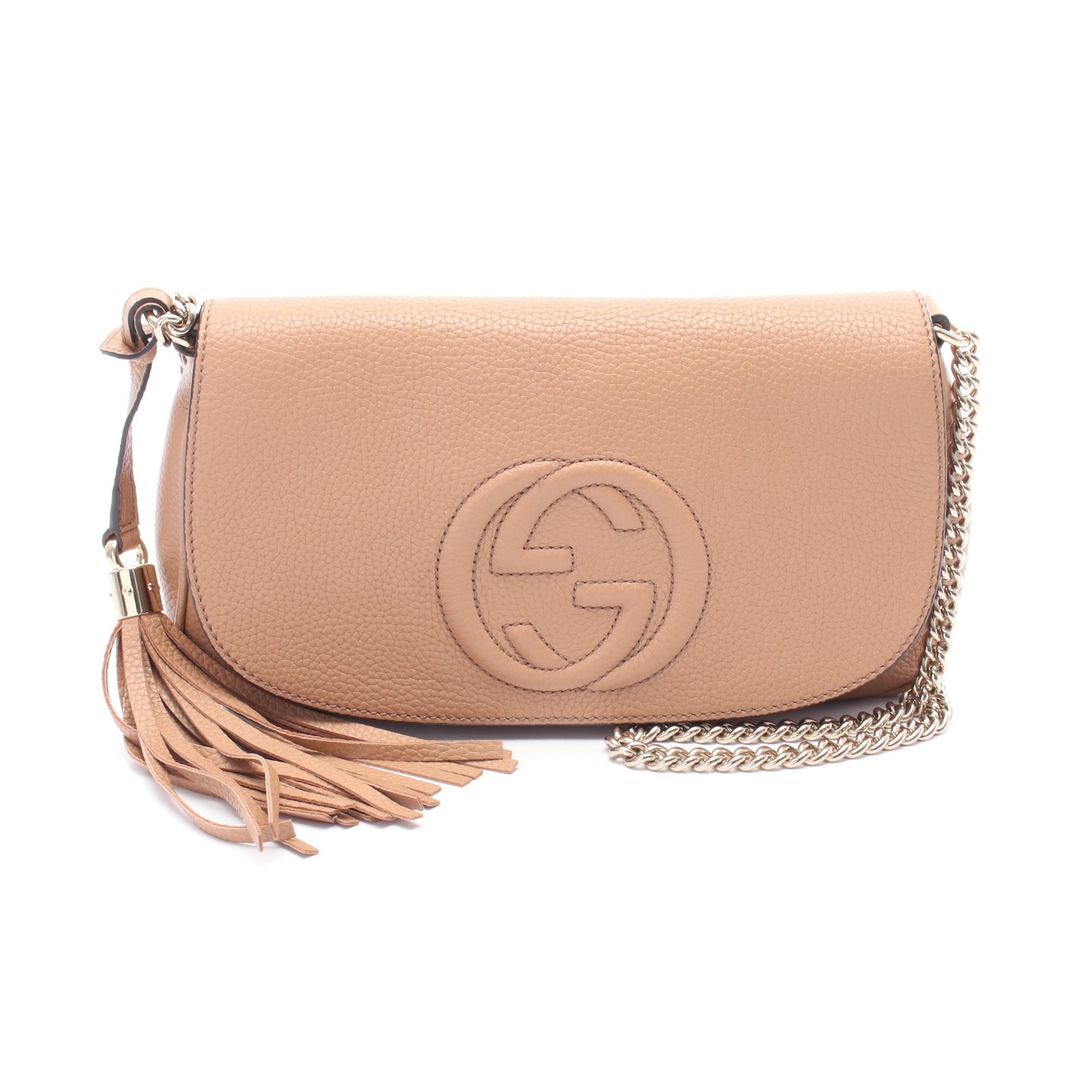 ソーホー インターロッキングG チェーンショルダーバッグ レザー ライトブラウン グッチ バッグ GUCCI