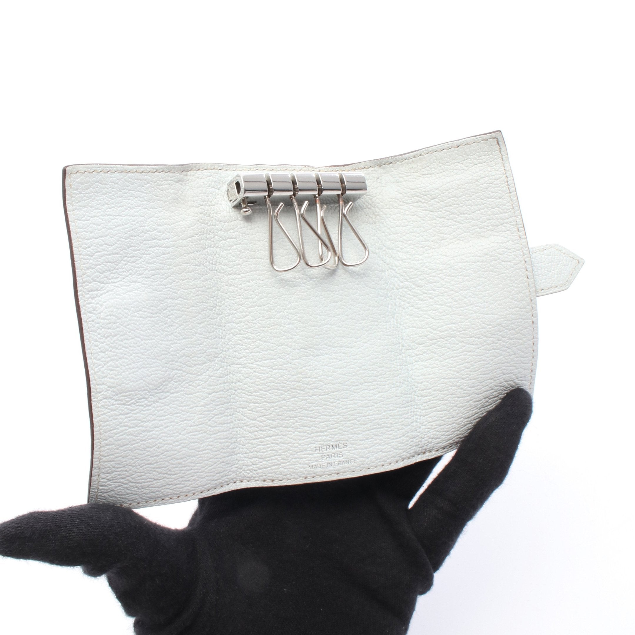 ベアン ブルーブリュム キーケース シェーブル ライトブルー シルバー