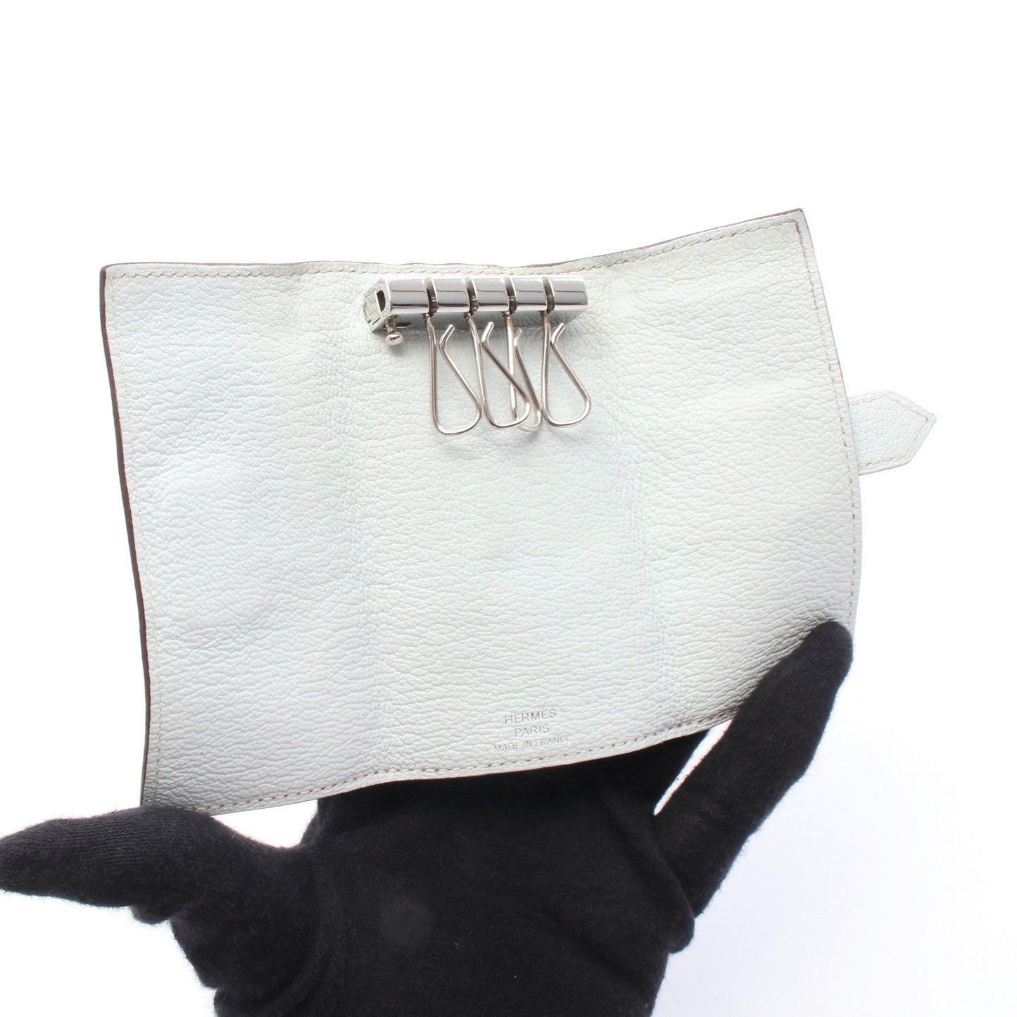 ベアン ブルーブリュム キーケース シェーブル ライトブルー シルバー金具 U刻印 エルメス 財布・小物 HERMES