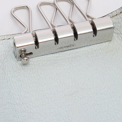 ベアン ブルーブリュム キーケース シェーブル ライトブルー シルバー金具 U刻印 エルメス 財布・小物 HERMES