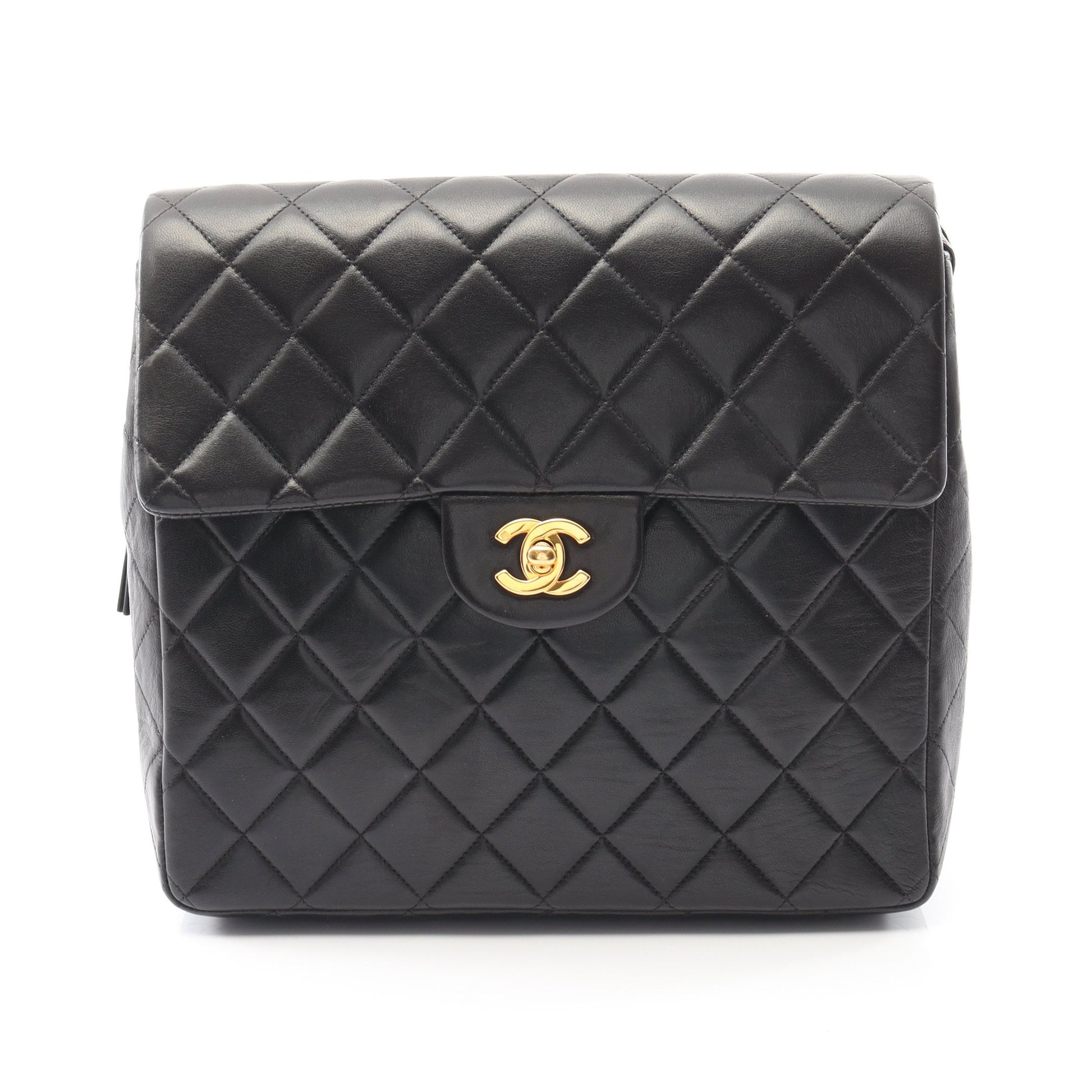 マトラッセ バックパック リュックサック ラムスキン ブラック ゴールド金具 ターンロック シャネル バッグ CHANEL