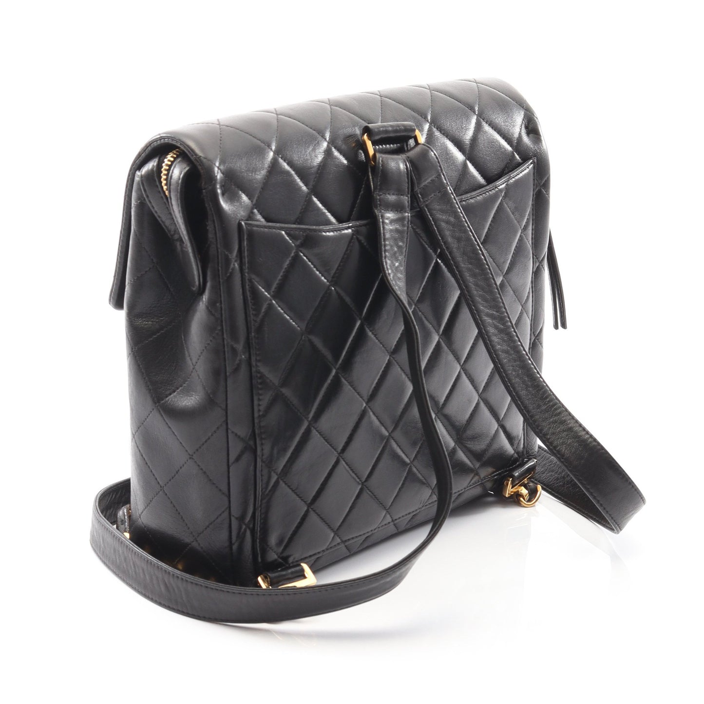 マトラッセ バックパック リュックサック ラムスキン ブラック ゴールド金具 ターンロック シャネル バッグ CHANEL