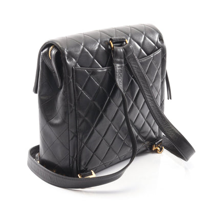 マトラッセ バックパック リュックサック ラムスキン ブラック ゴールド金具 ターンロック シャネル バッグ CHANEL