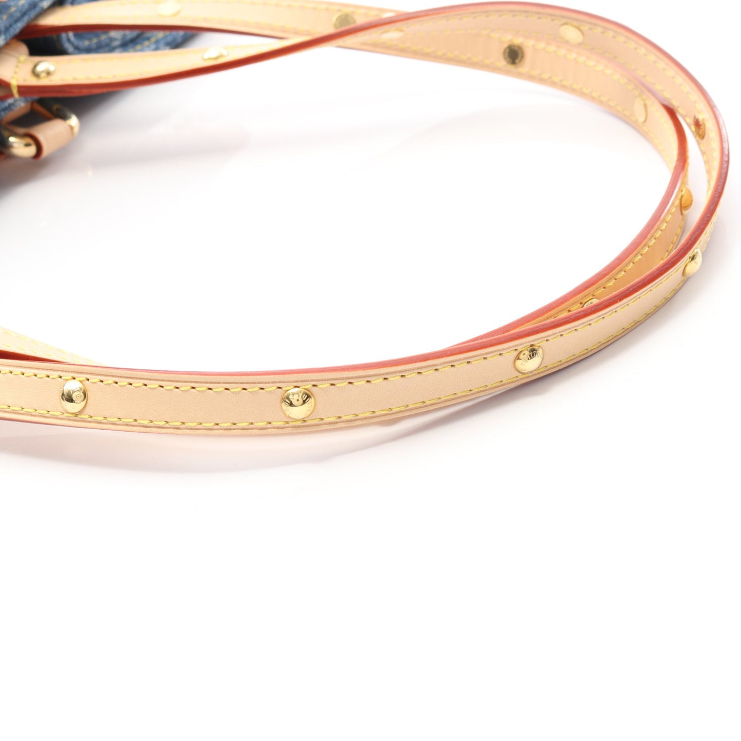 オンザゴーMM LVリミックス モノグラムデニム ショルダーバッグ トートバッグ デニム レザー ブルー ブラウン バッグ LOUIS VUITTON