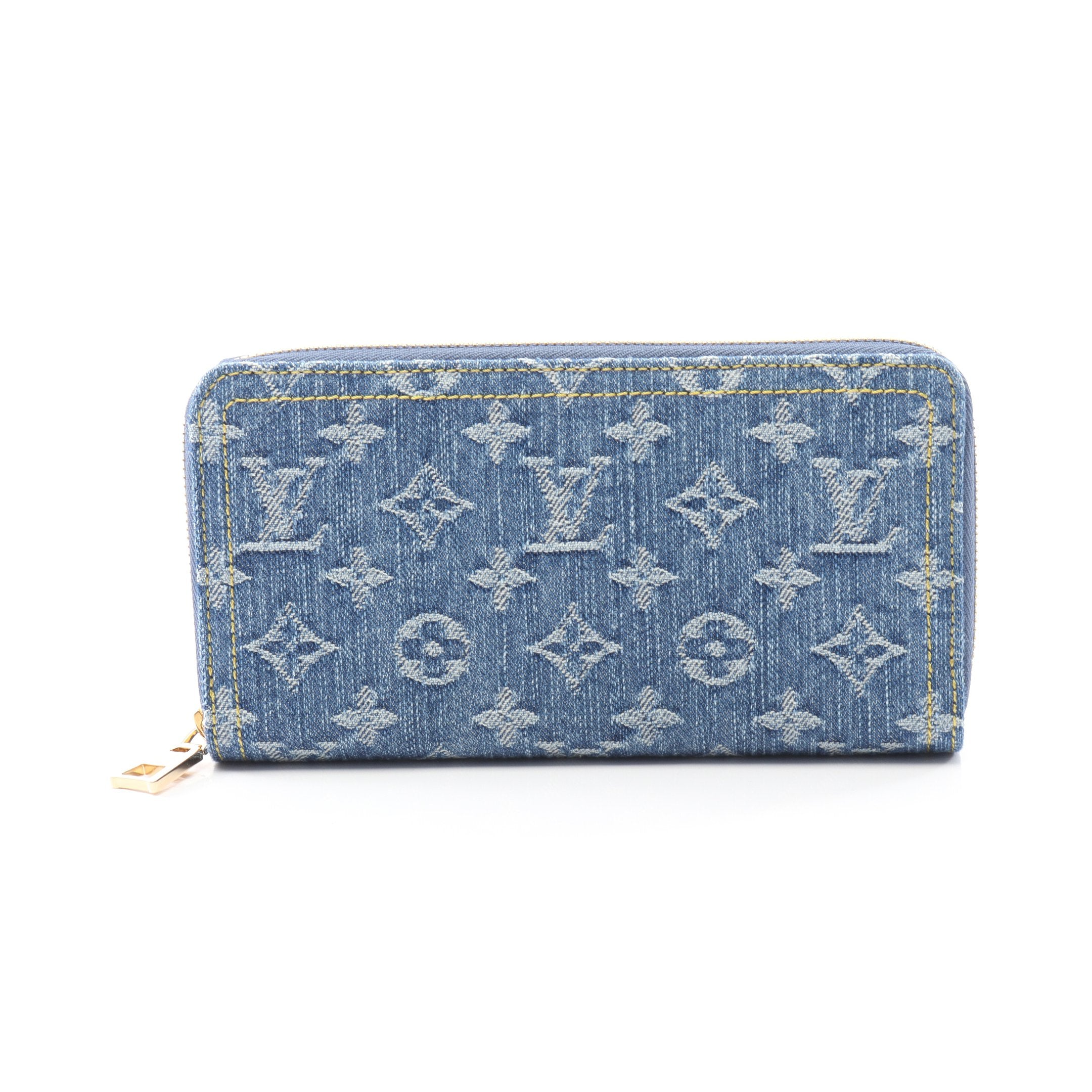 ルイヴィトン モノグラム デニム ジッピーウォレット ブルー ジーンズ