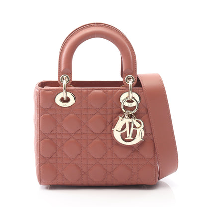 LADY DIOR MY ABCDIOR レディディオール スモールカナージュ ハンドバッグ レザー ピンクレッド 2WAY クリスチャンディオール バッグ Christian Dior