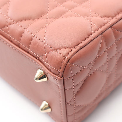 LADY DIOR MY ABCDIOR レディディオール スモールカナージュ ハンドバッグ レザー ピンクレッド 2WAY クリスチャンディオール バッグ Christian Dior