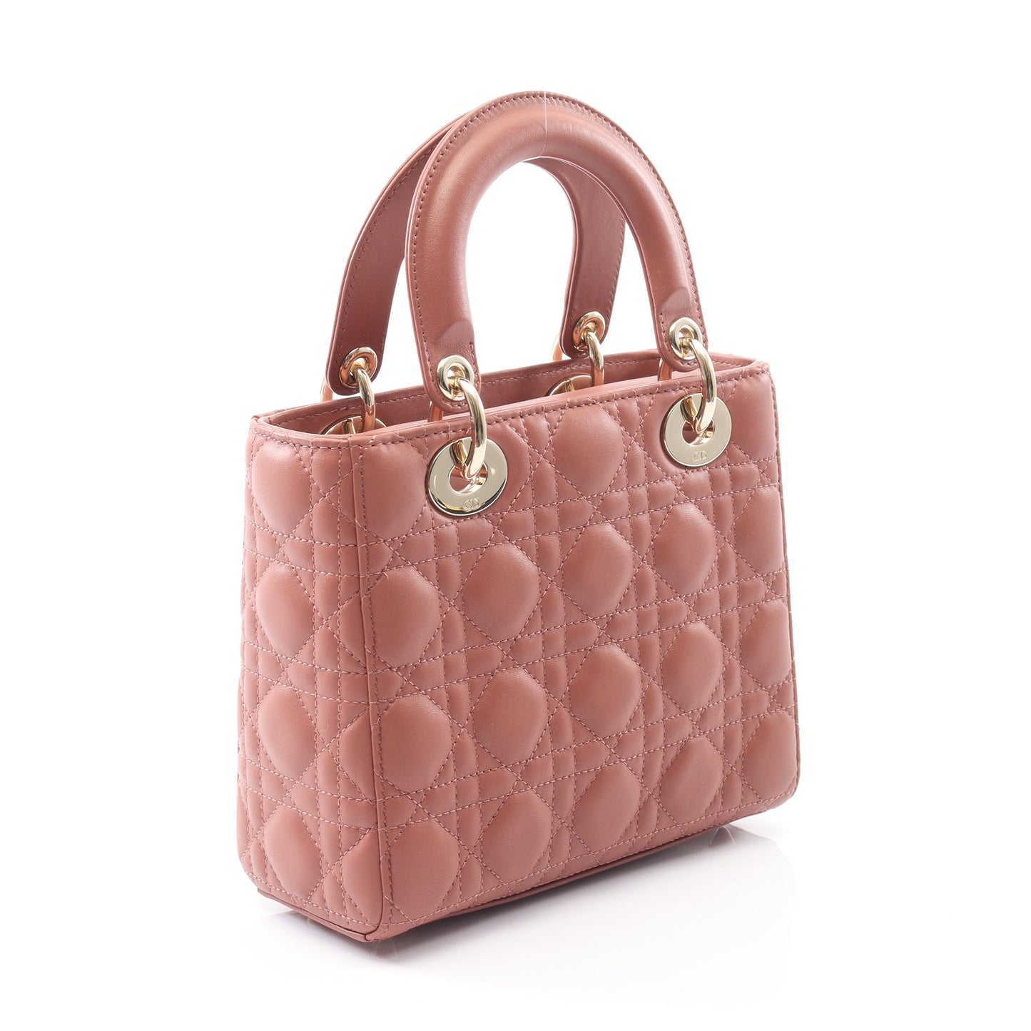 LADY DIOR MY ABCDIOR レディディオール スモールカナージュ ハンドバッグ レザー ピンクレッド 2WAY クリスチャンディオール バッグ Christian Dior