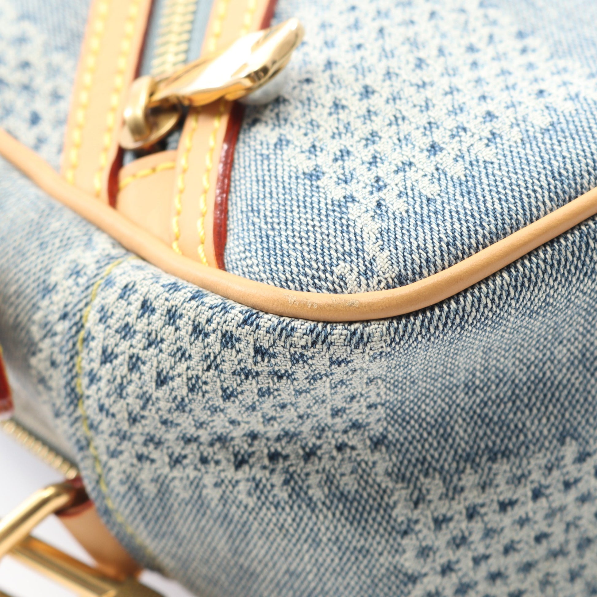 チェス メッセンジャー ダミエデニム3D ハンドバッグ デニム レザー ブルー 2WAY バッグ LOUIS VUITTON