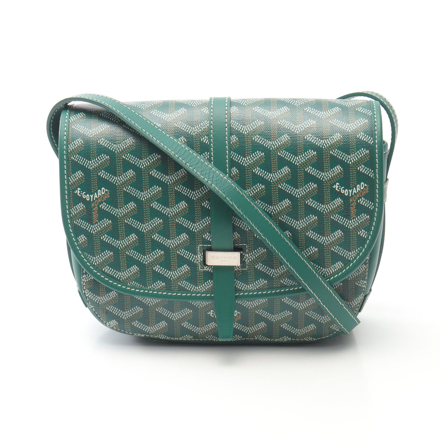 ショルダーバッグ コーティングキャンバス レザー グリーン マルチカラー ゴヤール バッグ GOYARD
