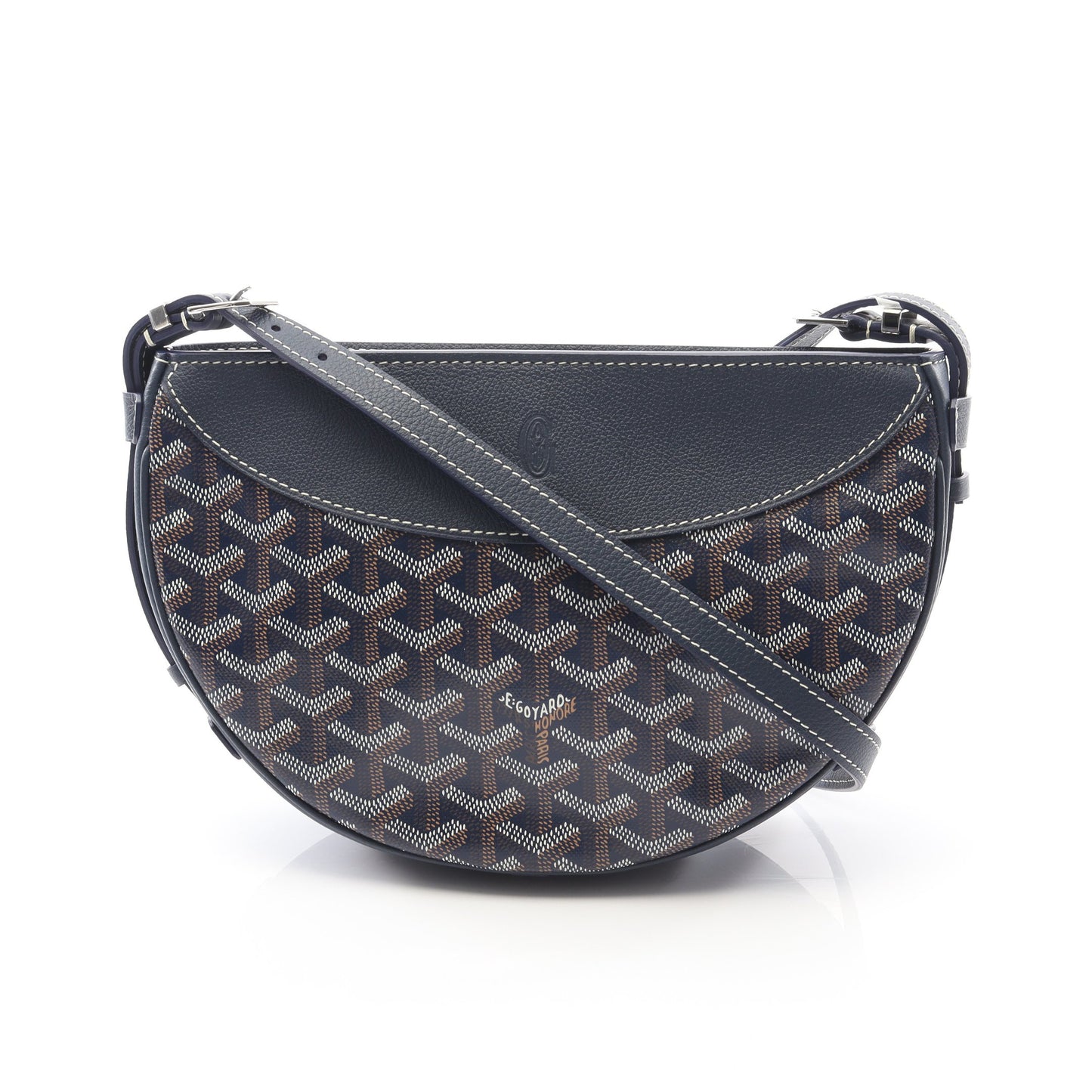 ヒロンデル ショルダーバッグ コーティングキャンバス レザー ネイビー ゴヤール バッグ GOYARD