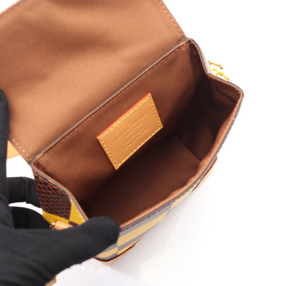 ナノ スティーマー ダミエポップ ショルダーバッグ PVC レザー ブラウン イエロー 2WAY バッグ LOUIS VUITTON