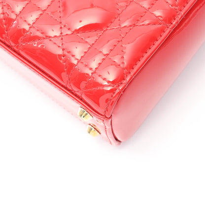 レディディオール ミニ カナージュ ハンドバッグ エナメルレザー レッド 2WAY クリスチャンディオール バッグ Christian Dior