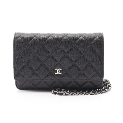 マトラッセ チェーンウォレット キャビアスキン ブラック ゴールド金具 シャネル バッグ CHANEL