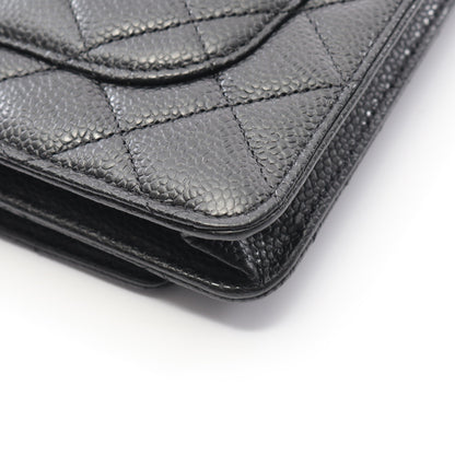 マトラッセ チェーンウォレット キャビアスキン ブラック ゴールド金具 シャネル バッグ CHANEL