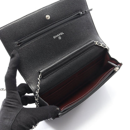 マトラッセ チェーンウォレット キャビアスキン ブラック ゴールド金具 シャネル バッグ CHANEL