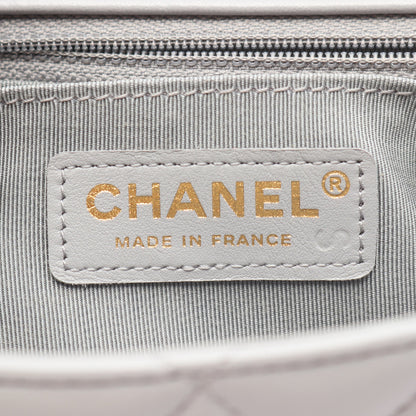 マトラッセ ショルダーバッグ ラムスキン グレー シルバー金具 シャネル バッグ CHANEL