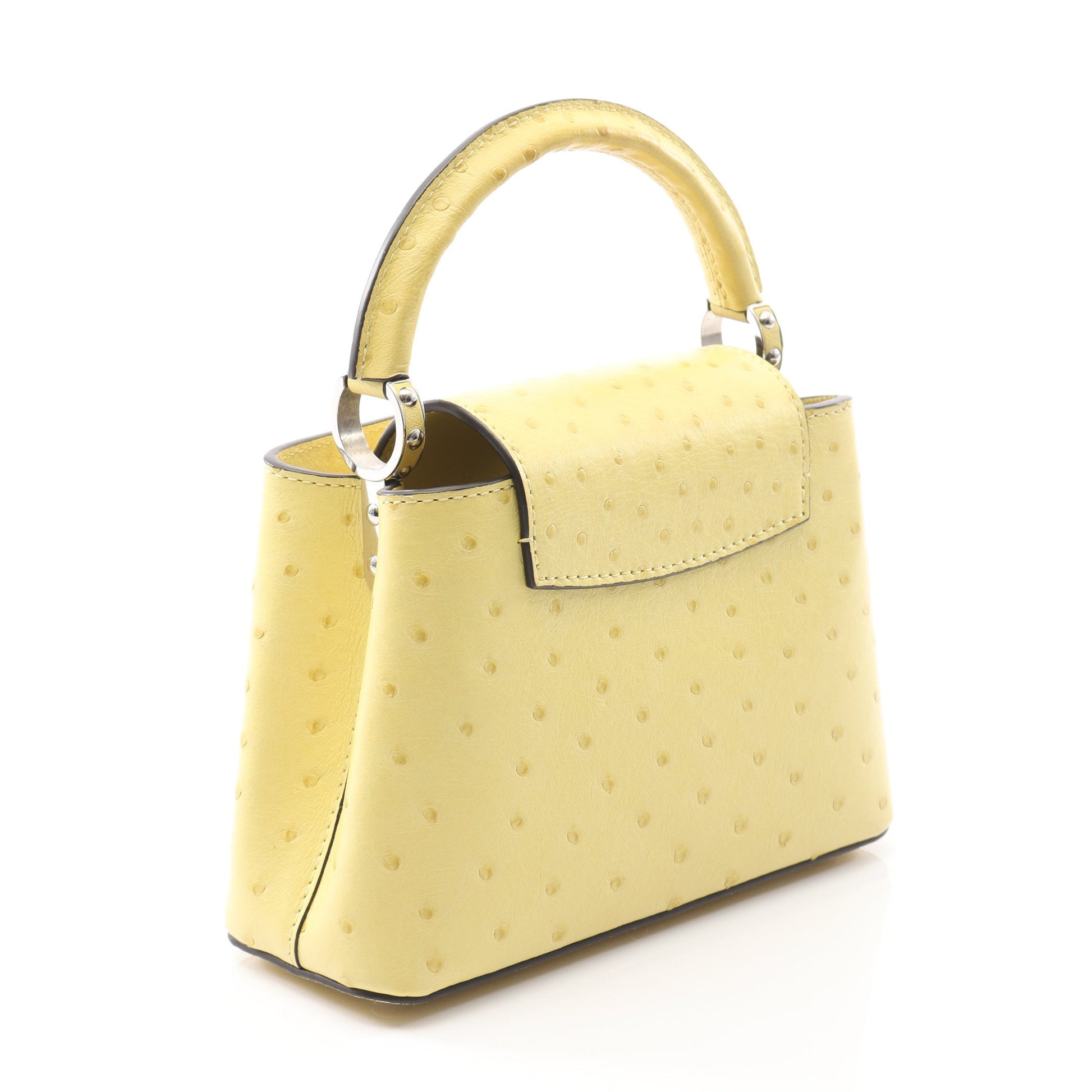 カプシーヌ MINI ハンドバッグ オーストリッチ イエロー 2WAY ルイヴィトン バッグ LOUIS VUITTON