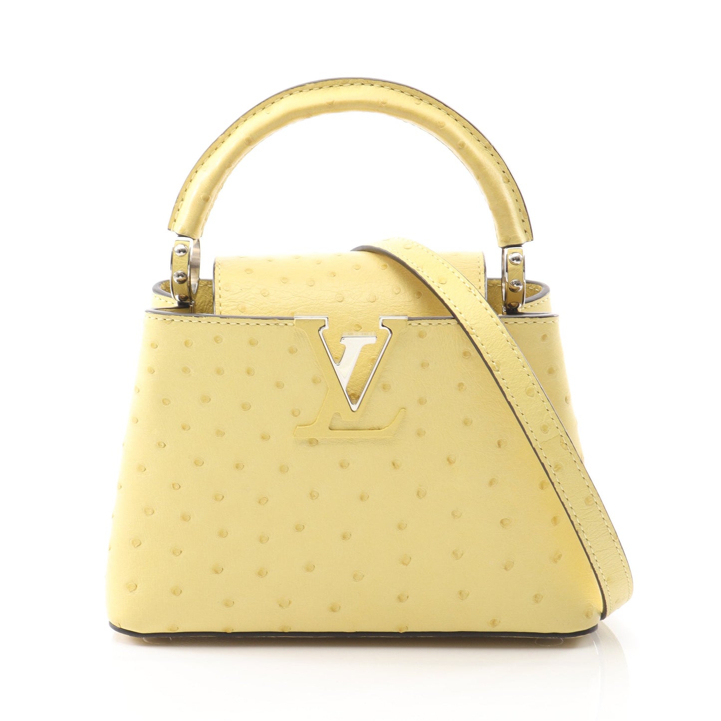 カプシーヌ MINI ハンドバッグ オーストリッチ イエロー 2WAY ルイヴィトン バッグ LOUIS VUITTON