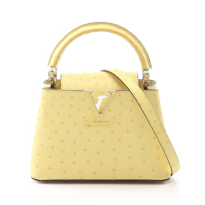 カプシーヌ MINI ハンドバッグ オーストリッチ イエロー 2WAY ルイヴィトン バッグ LOUIS VUITTON
