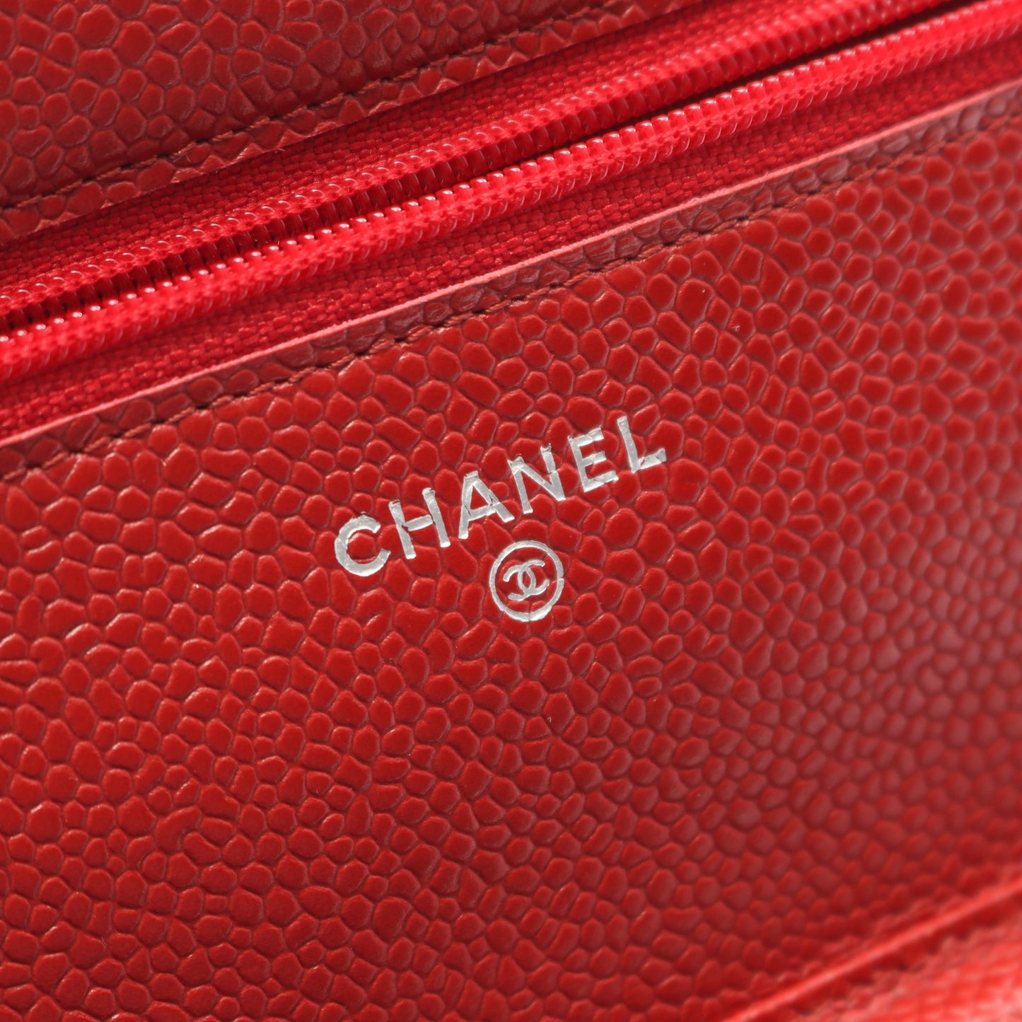 マトラッセ チェーンウォレット キャビアスキン レッド シルバー金具 シャネル バッグ CHANEL