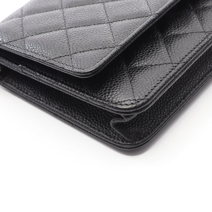 マトラッセ チェーンウォレット キャビアスキン ブラック ゴールド金具 シャネル バッグ CHANEL