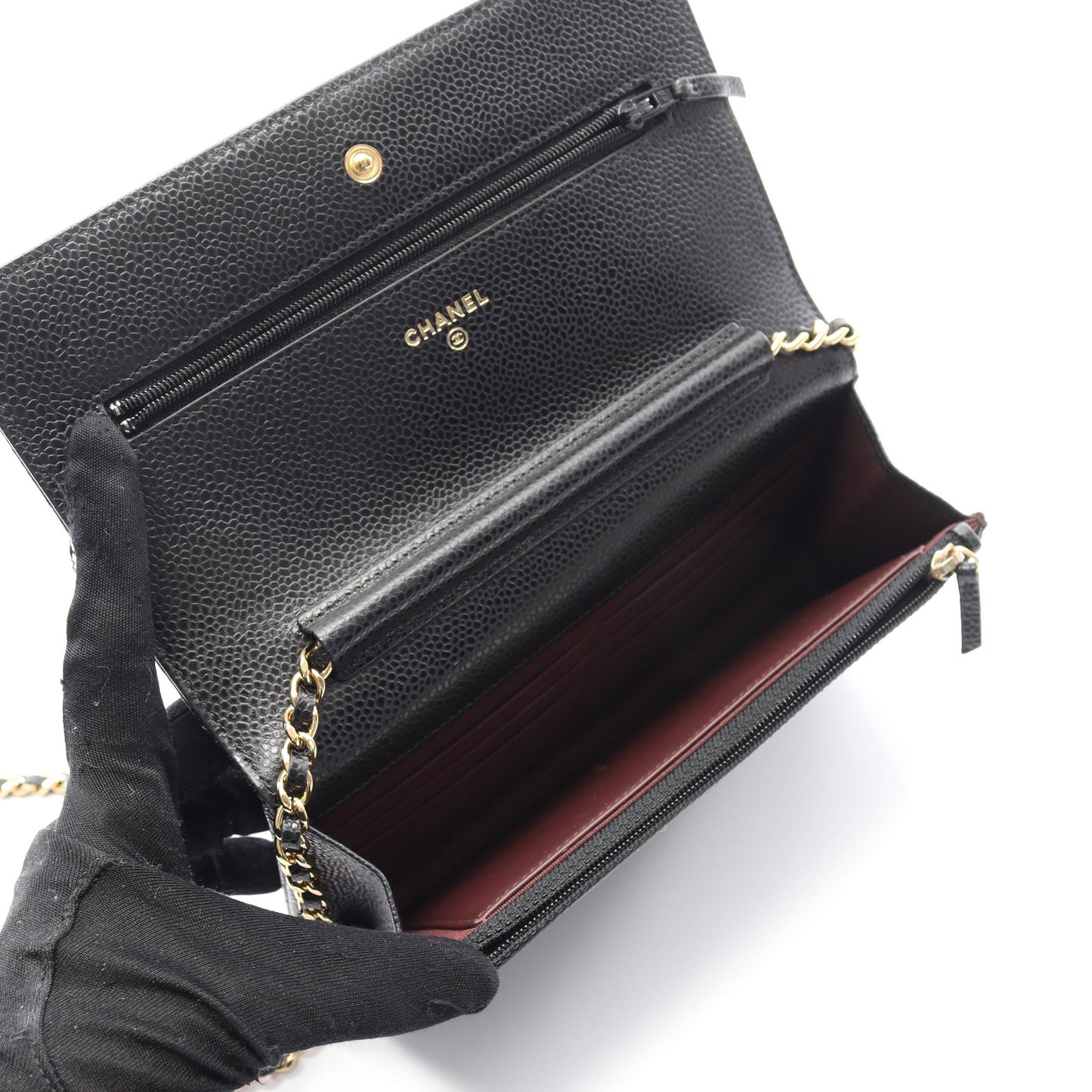 マトラッセ チェーンウォレット キャビアスキン ブラック ゴールド金具 シャネル バッグ CHANEL