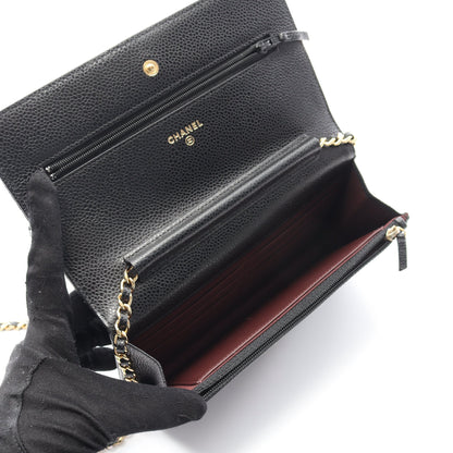 マトラッセ チェーンウォレット キャビアスキン ブラック ゴールド金具 シャネル バッグ CHANEL