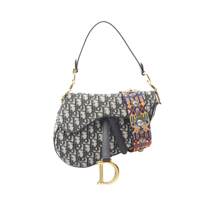 サドルバッグ ハンドバッグ キャンバス レザー ベージュ ネイビー 2WAY クリスチャンディオール バッグ Christian Dior