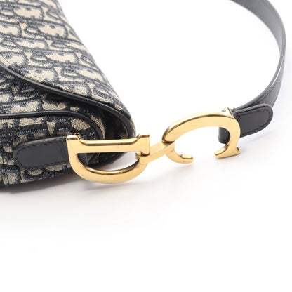 サドルバッグ ハンドバッグ キャンバス レザー ベージュ ネイビー 2WAY クリスチャンディオール バッグ Christian Dior