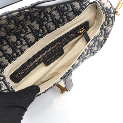 サドルバッグ ハンドバッグ キャンバス レザー ベージュ ネイビー クリスチャンディオール バッグ Christian Dior