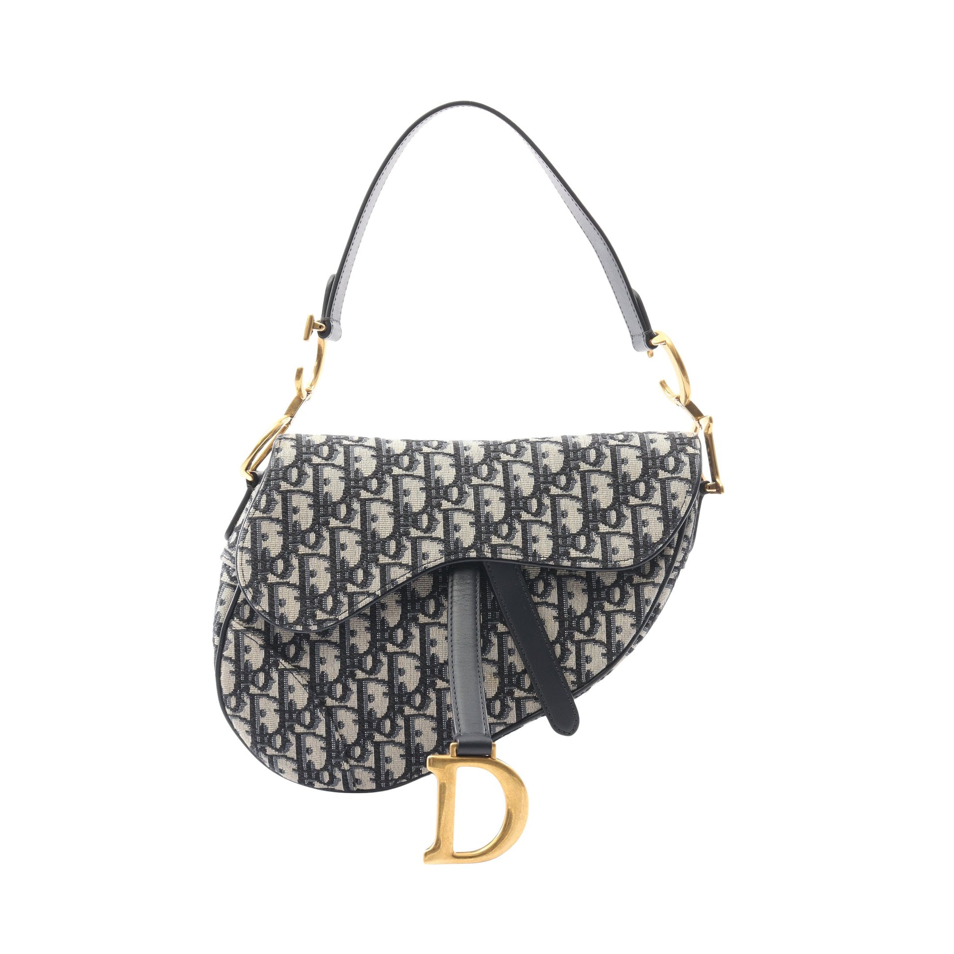 サドルバッグ ハンドバッグ キャンバス レザー ベージュ ネイビー クリスチャンディオール バッグ Christian Dior