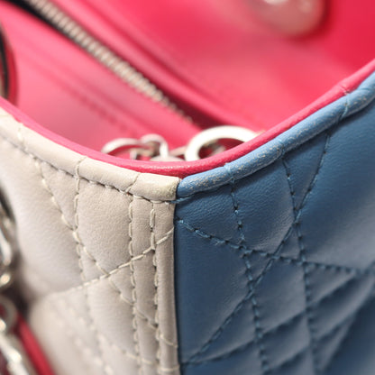 LADY DIOR レディディオール カナージュ ハンドバッグ レザー ライトベージュ ブルー ピンクパープル 2WAY クリスチャンディオール バッグ Christian Dior