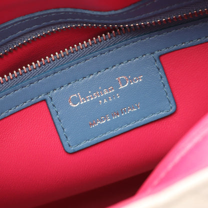 LADY DIOR レディディオール カナージュ ハンドバッグ レザー ライトベージュ ブルー ピンクパープル 2WAY クリスチャンディオール バッグ Christian Dior