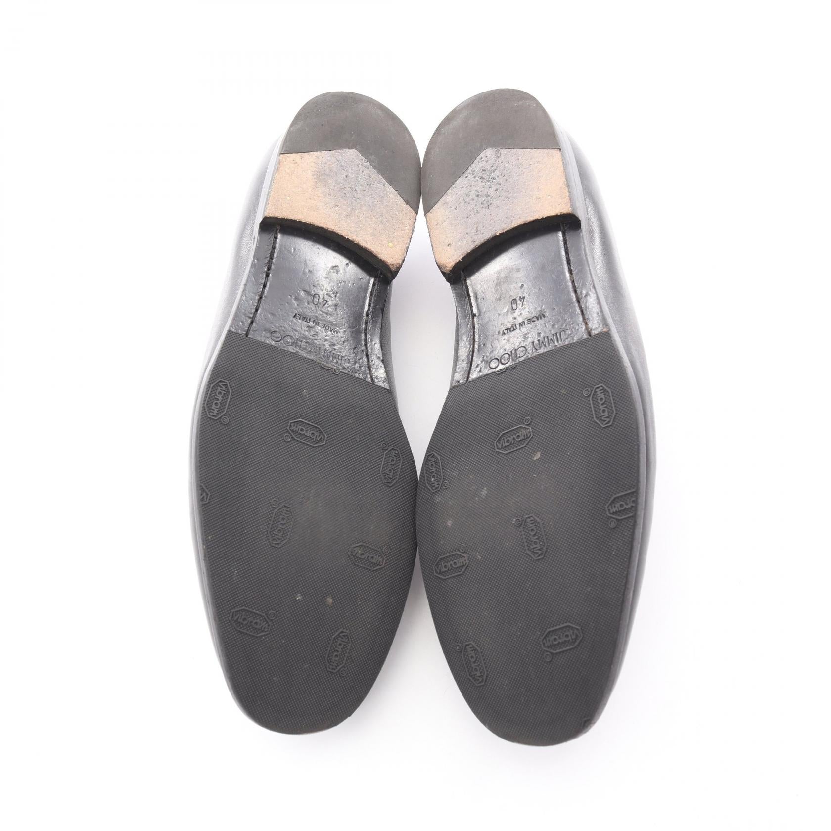 ローファー レザー ブラック チェーン スター ジミーチュウ シューズ JIMMY CHOO