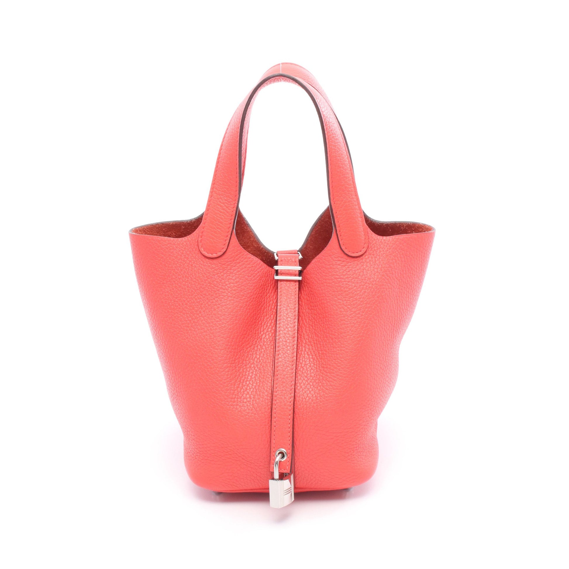 ピコタンロックPM ローズジャイプール ハンドバッグ トリヨンクレマンス ピンクレッド シルバー金具 C刻印 エルメス バッグ HERMES