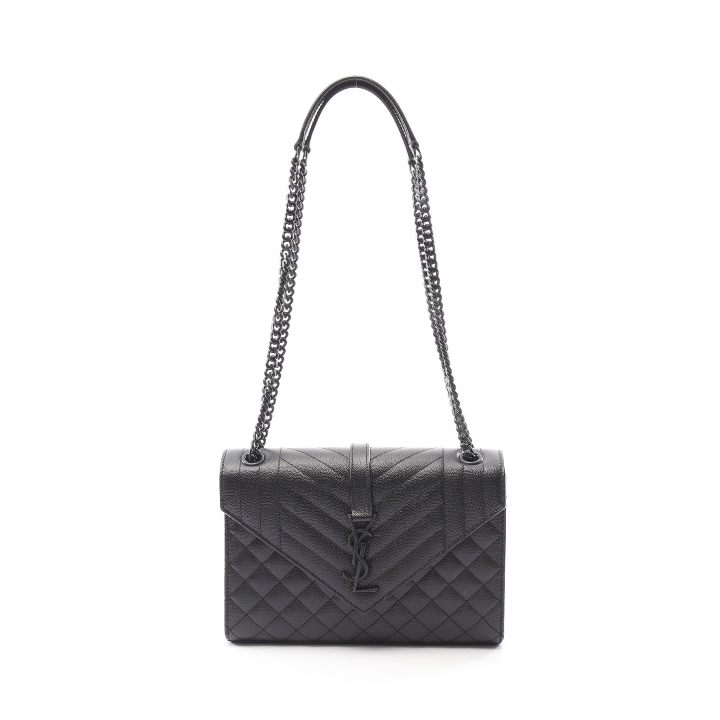 エンヴェロップ ミディアム チェーンショルダーバッグ レザー ブラック サンローランパリ バッグ SAINT LAURENT PARIS
