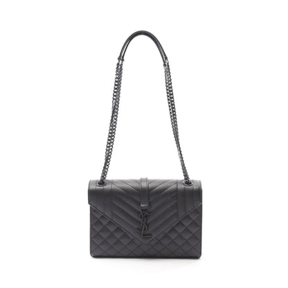 エンヴェロップ ミディアム チェーンショルダーバッグ レザー ブラック サンローランパリ バッグ SAINT LAURENT PARIS