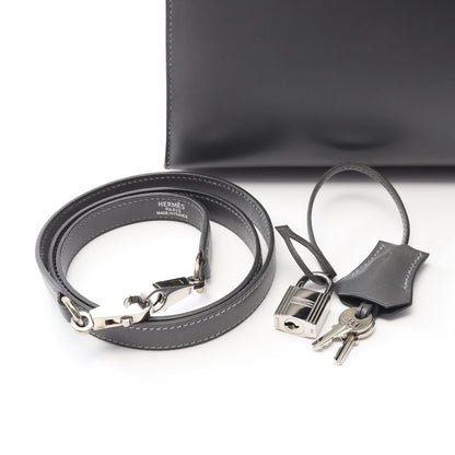 ケリー32 グラファイト ハンドバッグ ボックスカーフ グレー シルバー金具 外縫い 2WAY □D刻印 バッグ HERMES