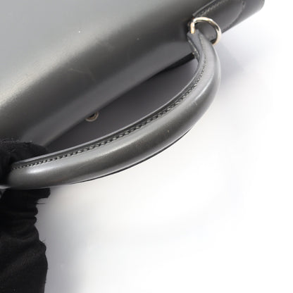 ケリー32 グラファイト ハンドバッグ ボックスカーフ グレー シルバー金具 外縫い 2WAY □D刻印 バッグ HERMES