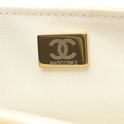 マトラッセ トップハンドル チェーンショルダーバッグ ラムスキン アイボリー ゴールド金具 シャネル バッグ CHANEL