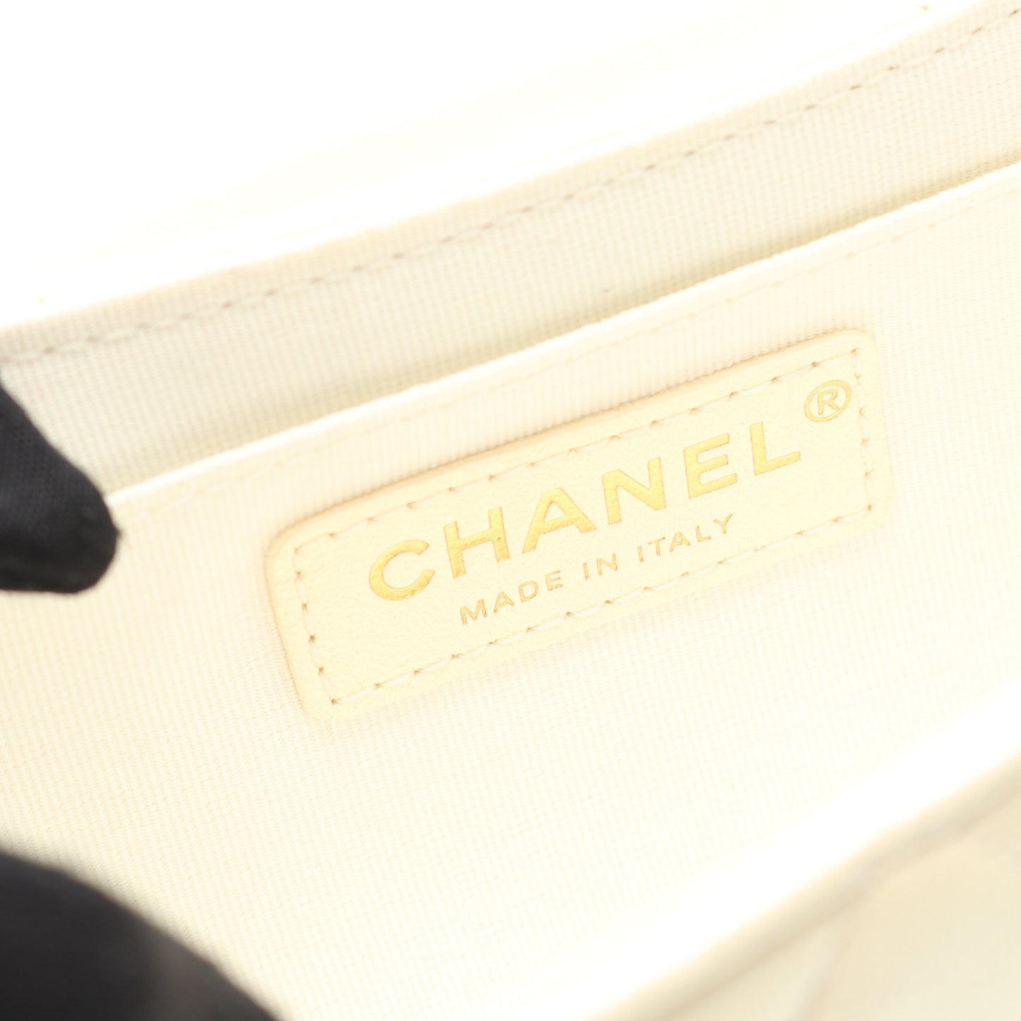 マトラッセ トップハンドル チェーンショルダーバッグ ラムスキン アイボリー ゴールド金具 シャネル バッグ CHANEL