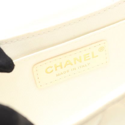 マトラッセ トップハンドル チェーンショルダーバッグ ラムスキン アイボリー ゴールド金具 シャネル バッグ CHANEL